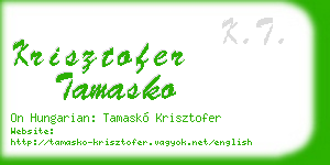 krisztofer tamasko business card